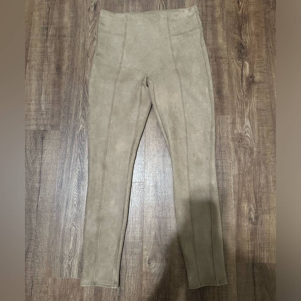 Spanx Camel Tan High Rise Suede Leggings M